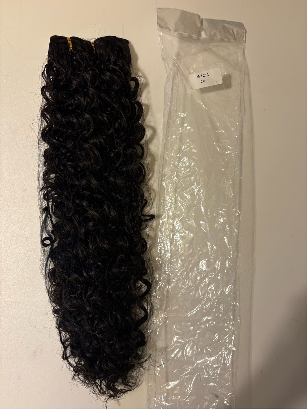 Dark Black Curly Clip-In Hair Extension - Natural Black